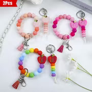 2pcs Apple TEACH Cute & Compact Keychain & Wrist Key Ring Teacher'S Day Gift Graduation & Back-to-School Season — view 2