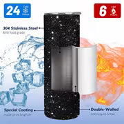 1pc 20Oz Starry Night Sky Pattern Stainless Steel Insulated Travel Mug with Lid, Leakproof And BPA Free, Keeps — view 4