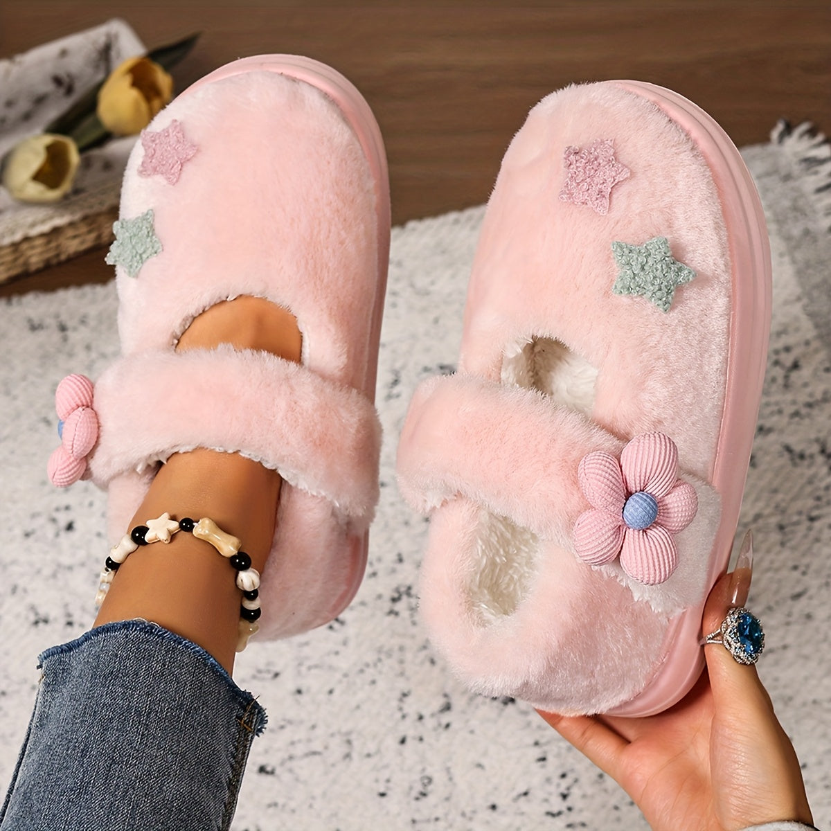 [Indoor/Outdoor Home Shoes] Pink Sweet Autumn/Winter New