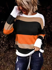 Trendy Color Block Sweater Style ML-KH3542 — view 1