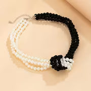 Multi-layer Vintage Style Elegant French Knot Freshwater Pearls Necklace - Freshwater Pearls Beads Collarbone — view 3