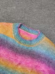 Plus Size - Women'S Plus Size Sweater | Casual Crew Neck, Ombre Pattern, Slight Stretch Fabric, Fall/Winter — view 4