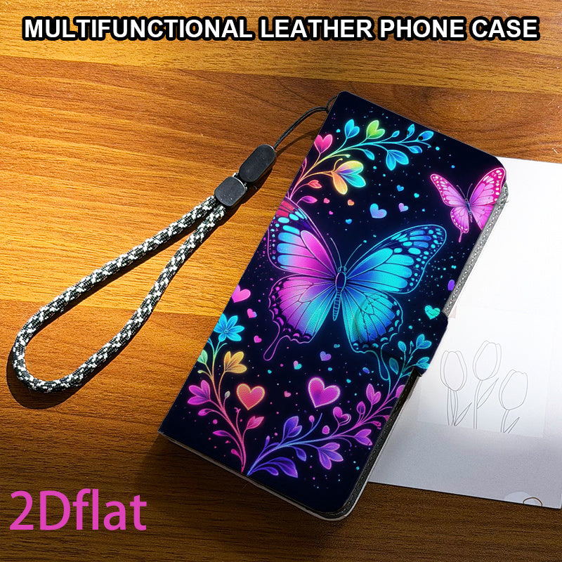 Phone Case: [2Dflat] Colorful Butterfly Pattern Wallet