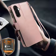 The Clutch Hour | Samsung Galaxy A17 5G Zipper Wallet Case with Card Slots, Wristlet Strap & Screen Protector