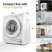 1.5/1.8/2.6 Cu.Ft. Portable Dryers for Laundry, Compact Portable Clothes Dryer with Stainless Steel Tub, Dryer — view 6