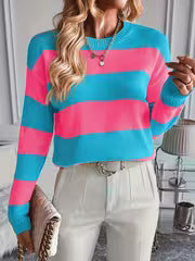 Women's Crew Neck Pullover Sweater Women's Top Women's Sweater — view 4