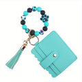 Dog Paw with PU Card Holder Accessory, Tassel Keychain Bracelet Bead Pendant
