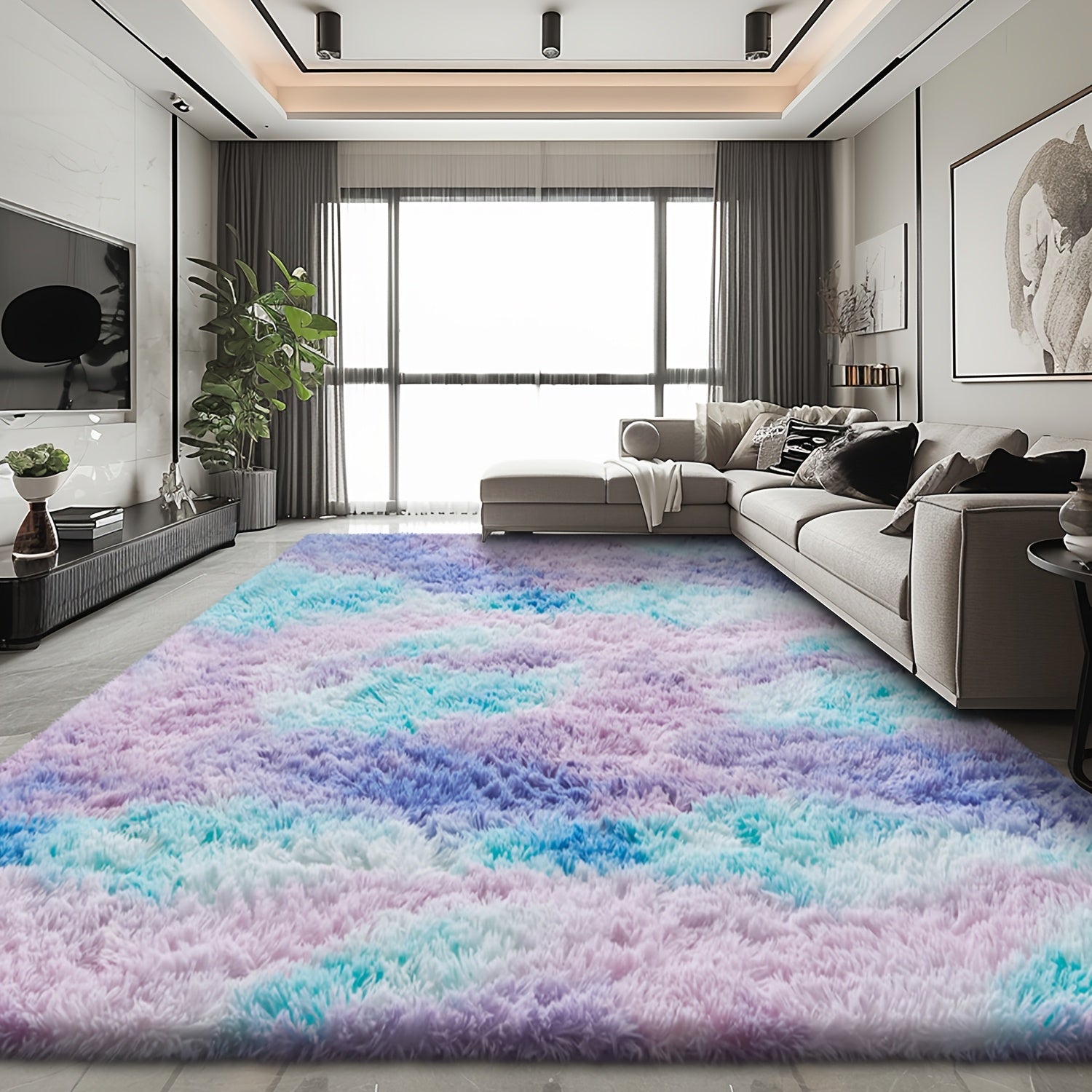 Cozy And Soft Shaggy Rug Ideal for The Living Room, a Pink Area Rug Suitable for The Bedroom, a Vibrant And Fuzzy Carpet, Perfect Indoor Rugs for Valentine'S Day Decoration, Thoughtful Gifts for Valentine'S Day, Birthdays, And Weddings