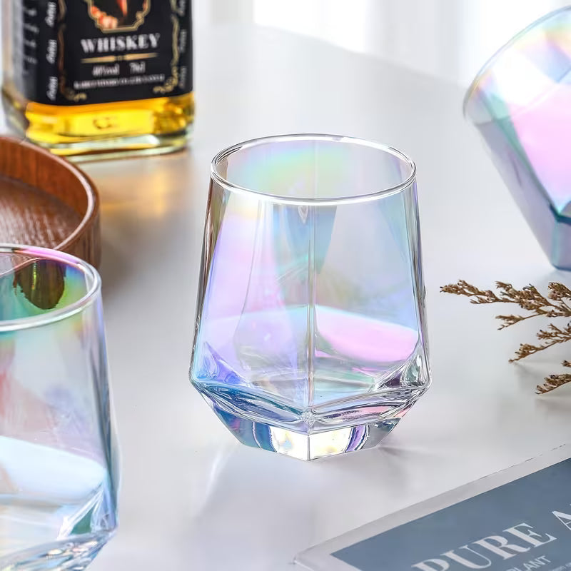 The Part Of The Evening | 6pc Iridescent Rainbow Wine Glasses