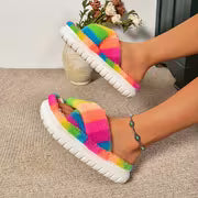 Women's Cozy Winter Slippers with Non-Slip EVA Sole & Cushioned Footbed - Soft Fabric Upper Suitable for - Wear — view 6