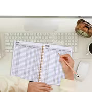 Receipts, Kept | 4pc Marble Accounting Ledger Books, Spiral Bound, 200 Sheets Total