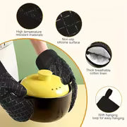 4pcs Silicone Oven Gloves And Pot Rack Heavy Duty Cooking Gloves Tool, Hot Pad BBQ Gloves, Roasting Gloves And — view 3