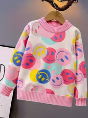 Girls' Fleece-Lined Sweater Knitwear 2024 Autumn Winter New Style Baby Girl Fashion Knit Base Layer Korean Style — view 3