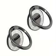 2pcs Phone Metal Finger Ring Buckle for All Mobile Phones Desktop 360 Degree Rotation Back Sticker Holder — view 13