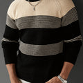 JANE DRESSINGLOG Men'S Contrasting Striped Round Neck Knit