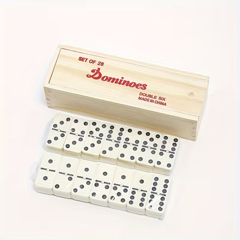 Dominoes Set for Adults, Domino Set for Classic Board Games,Double 6 Domino Game Set 28pcs with Wood Case (2-4 — view 11