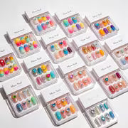 62+34pcs (1 Set of Handmade Nails) Kit, Multiple Non-Repeating Nail Designs, Four Nail Shapes And Three Lengths — view 3