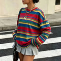 Spring and Autumn Digital Print Striped Casual Versatile