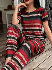 Women'S Pajama And Loungewear 2pcs Set, Spring Summer Autumn Casual Sleepwear, Comfortable Home Wear Set — view 3