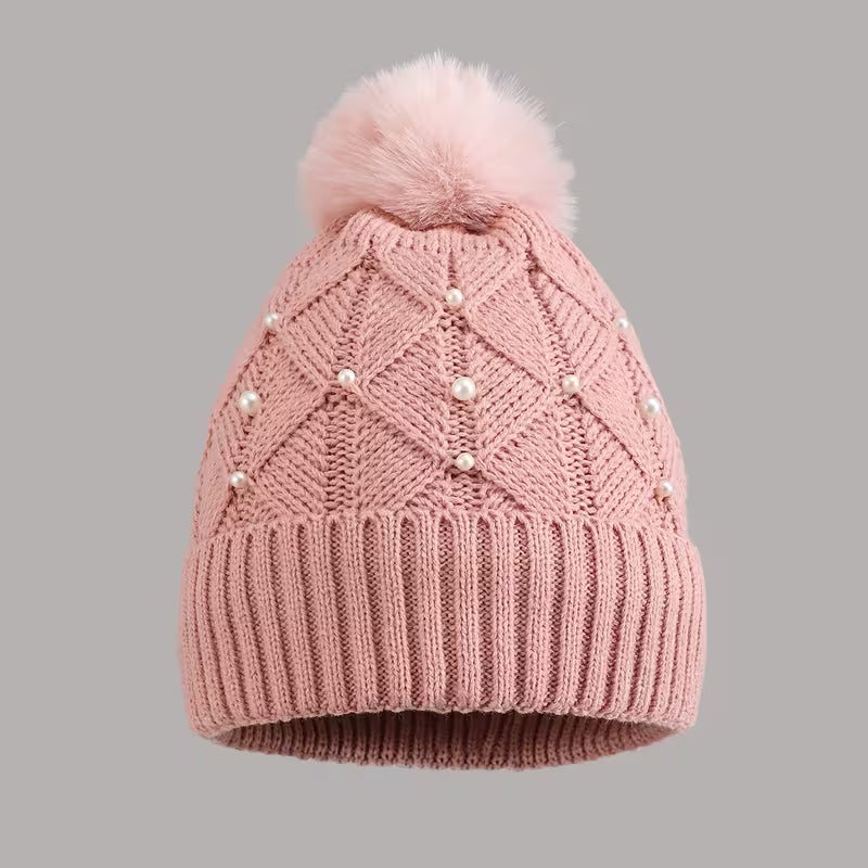 Women'S Plush Hat with Pearl Additions — view 10
