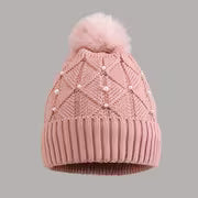 Women'S Plush Hat with Pearl Additions — view 2