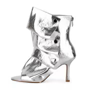 Women'S Faux Knee-High Stiletto Party Boots With, Detachable Fold-Over Cuff, Stud Details, And Back Zipper — view 6