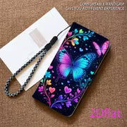 Phone Case - [2Dflat] Colorful Butterfly Pattern Wallet Phone Case Magnetic Flip Cover Suitable for Samsung for — view 6