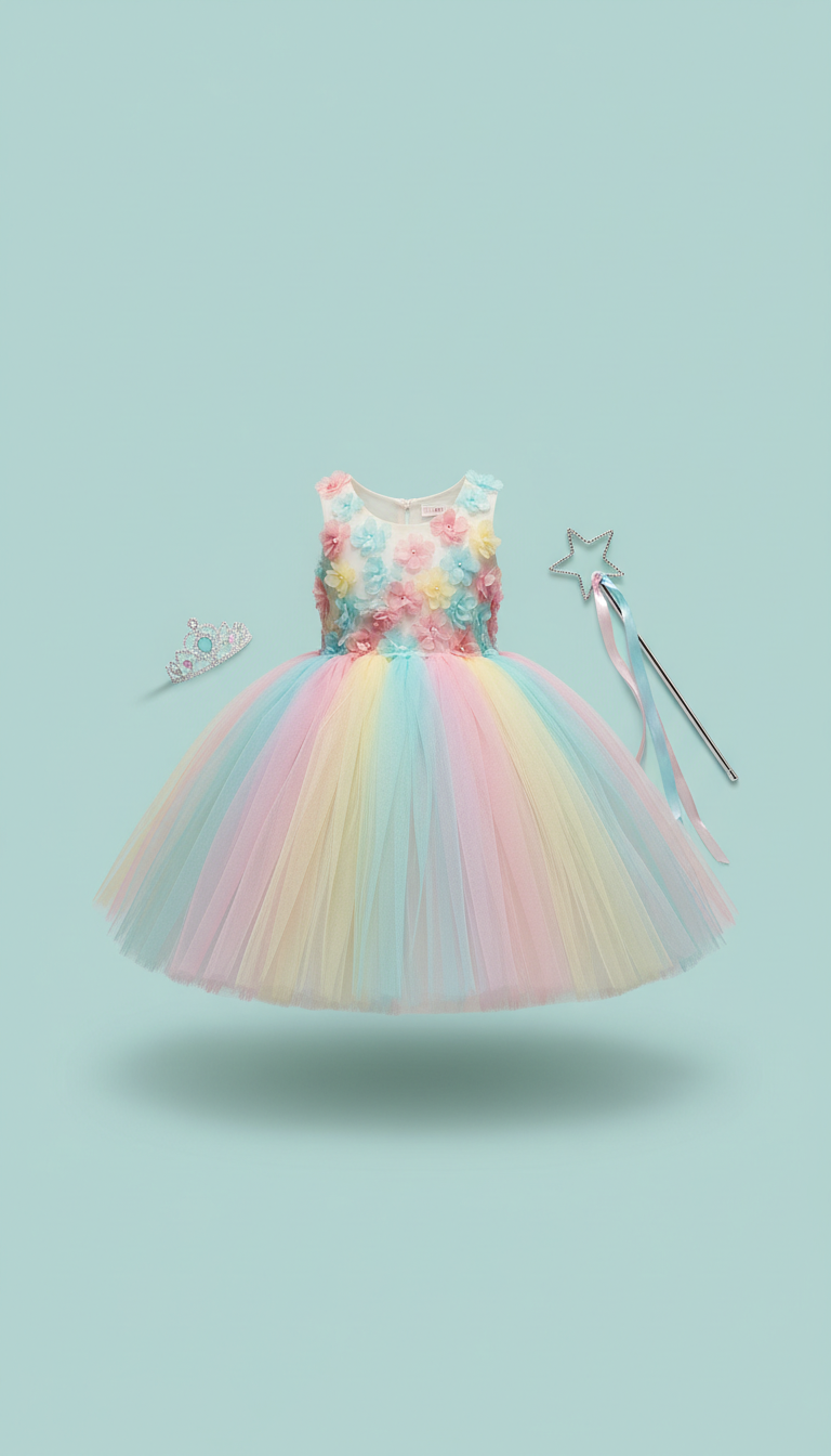 Minty Dew Tulle Party Dress With Magic Wand