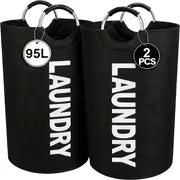 2pcs Extra Large Capacity Laundry Basket Set - Heavy Duty High Quality Oxford Cloth Foldable Laundry Bag, Ideal — view 1