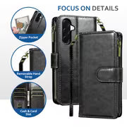 The Clutch Hour | Samsung Galaxy A17 5G Zipper Wallet Case with Card Slots, Wristlet Strap & Screen Protector