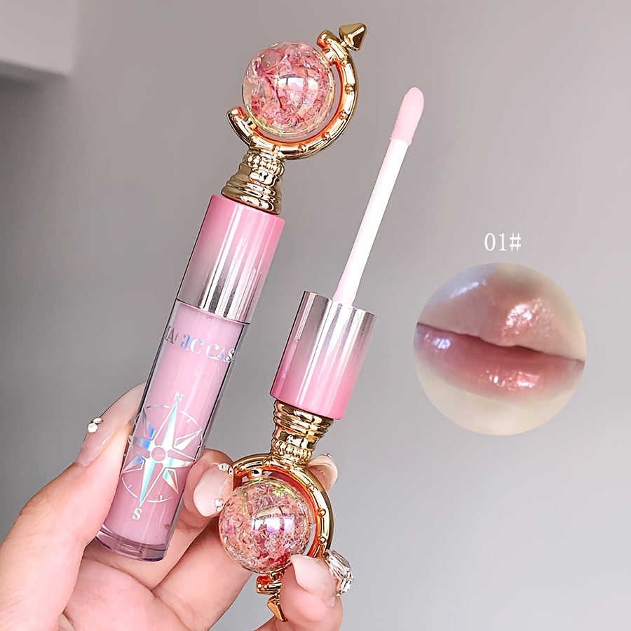 Magic Castle Lip Gloss - Long-Lasting, Hydrating, and Non-Staining Glass Lipstick with Earth Design, Glossy Finish, All Skin Tones, Beauty Essentials