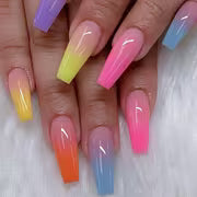The Classic Shape, Loud Color | Rainbow French Ballet Nails