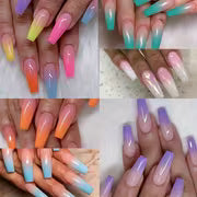 The Classic Shape, Loud Color | Rainbow French Ballet Nails