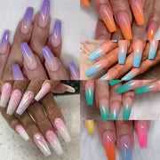 The Convincing Ten | Rainbow Gradient French Coffin False Nails