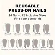 96pcs Christmas Press-On Nails Set - Long Almond Shape, Christmas Grid Red Glitter with Festive Tree & Bow — view 6