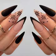 96pcs Christmas Press-On Nails Set - Long Almond Shape, Christmas Grid Red Glitter with Festive Tree & Bow — view 7