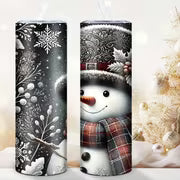 20oz Stainless Steel Tumbler with 3D Snowman & Snowflake Design - Insulated Travel Mug with Straw and Lid — view 5