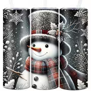 20oz Stainless Steel Tumbler with 3D Snowman & Snowflake Design - Insulated Travel Mug with Straw and Lid — view 7