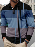 Men's Casual Striped Colorblock Lightweight Long Sleeve