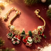 Christmas Limited Edition Bead Snake Bracelet, Santa Claus/Christmas Tree/Bell/Snowflake/Wreath/Candy — view 4