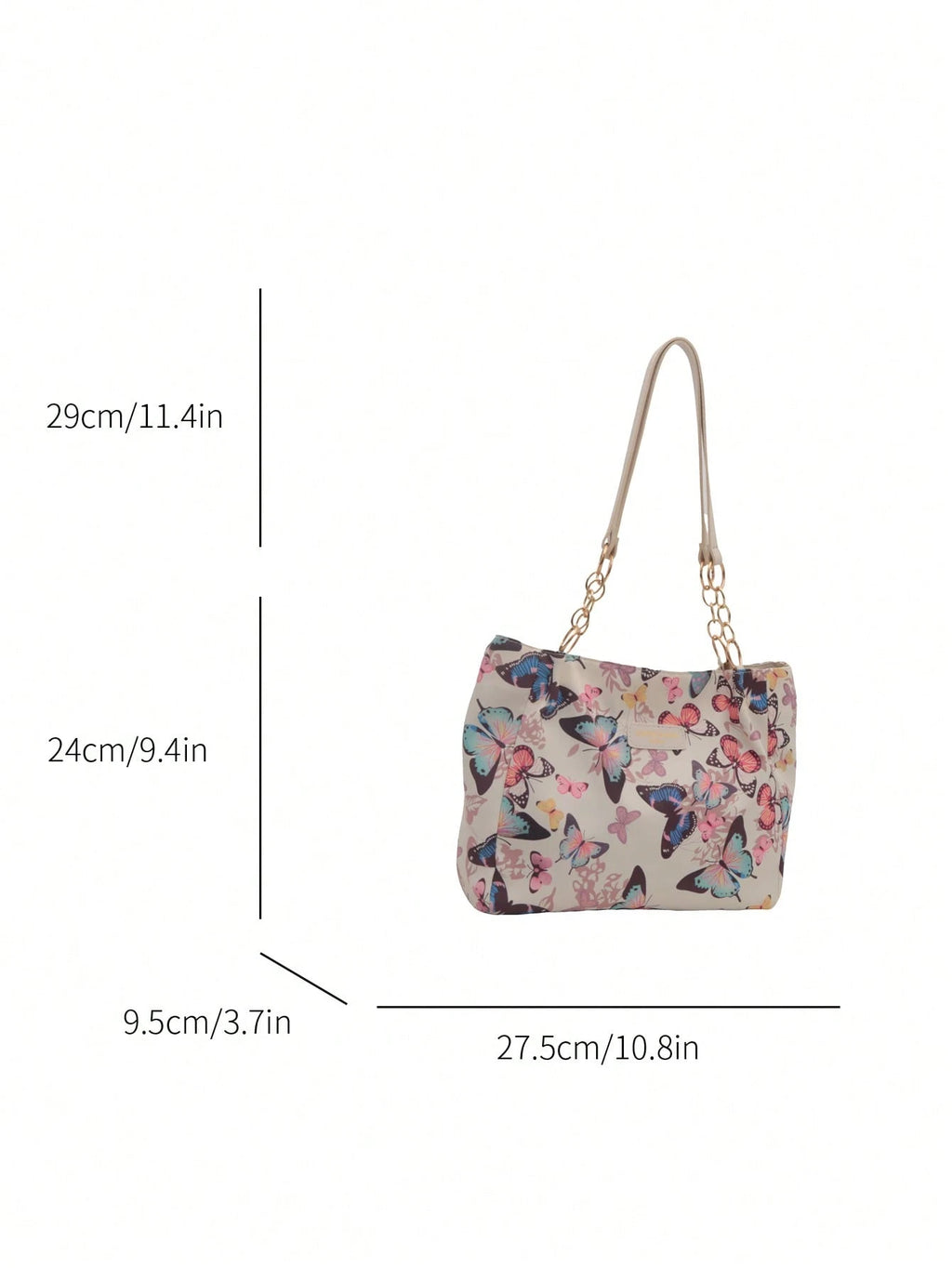 Fashion Striped Handbag For Women, Large Capacity Shoulder Bag, Daily Use Zipper Tote Bag With Metal Chain