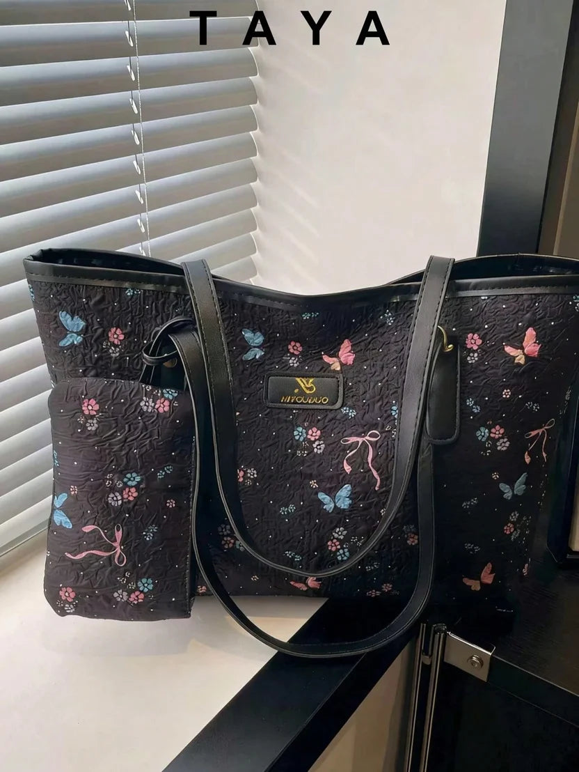 The Diva's Everyday Tote Set | 2-Piece Large-Capacity Polyester Totes with Dual Handles