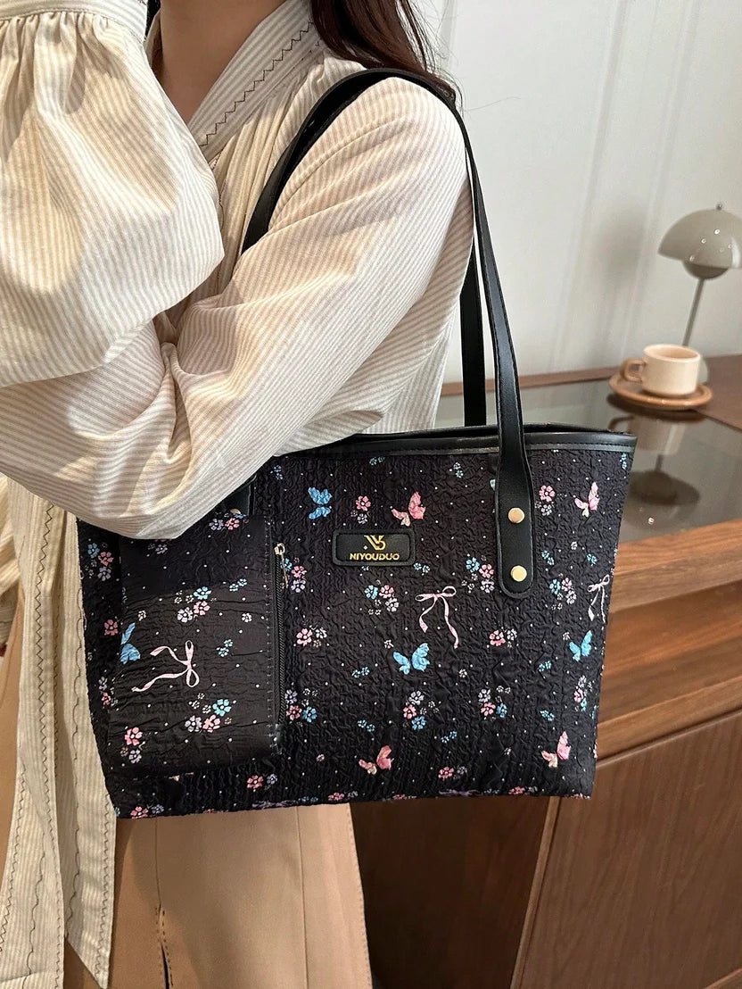 The Diva's Everyday Tote Set | 2-Piece Large-Capacity Polyester Totes with Dual Handles