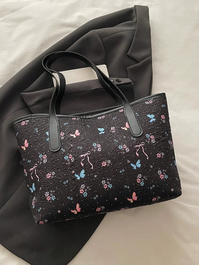 The Diva's Everyday Tote Set | 2-Piece Large-Capacity Polyester Totes with Dual Handles