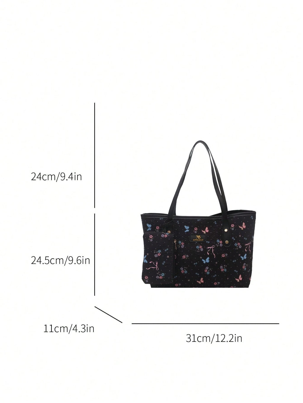 2pcs/Set Large Capacity Tote Bag, (Random Fabric Pattern), With Dual Handles, Suitable For Commuting, Work Or School. This Spacious And Lightweight Tote Bag Combines Classic Casual And Business Casual Styles. Ideal For Young Women, College Students And Professionals, Easily Adaptable To Work Environments, Back-To-School Season, High School/College Life And Vacation Travel. Fashionable Zipper Tote Bag.