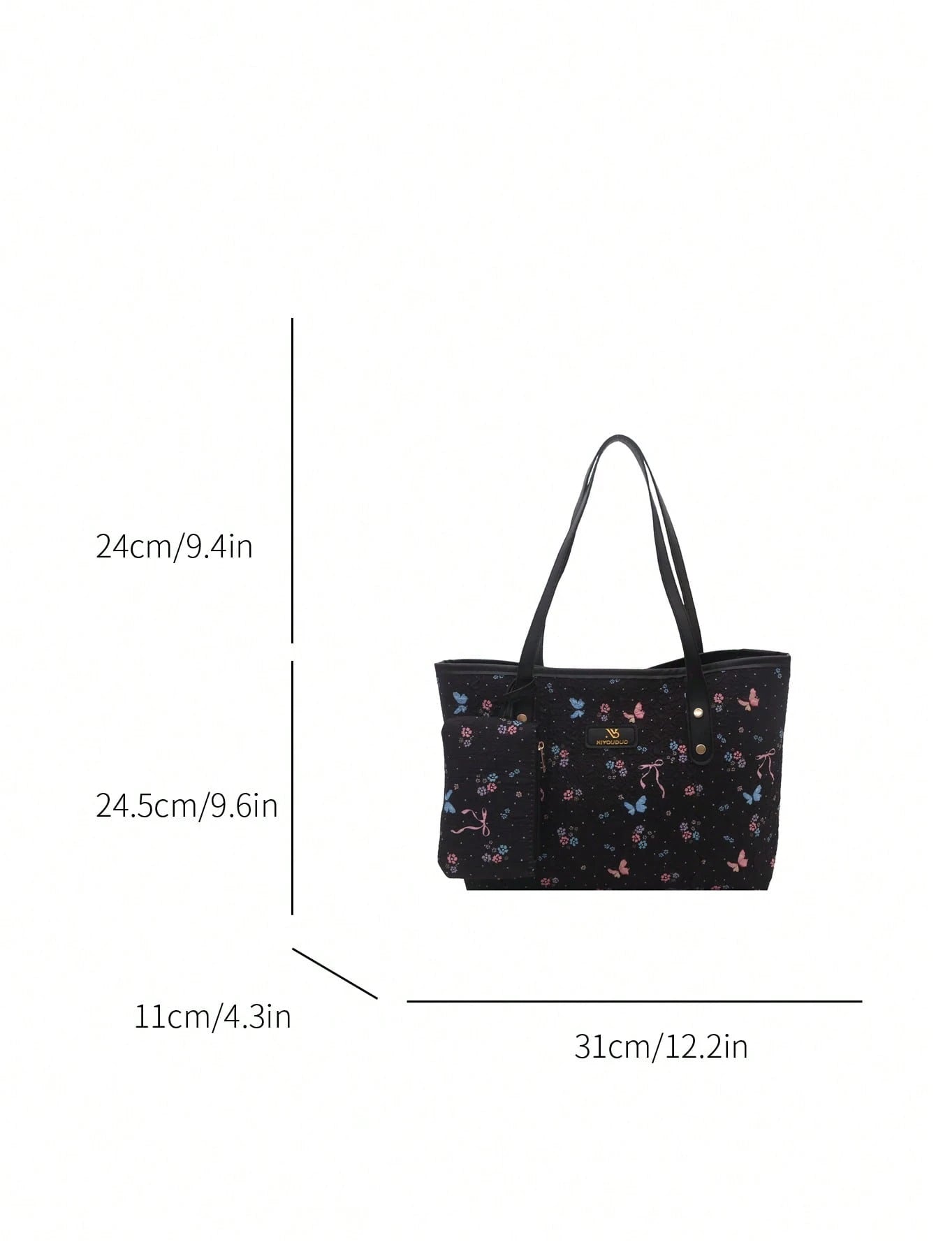 2pcs/Set Large Capacity Tote Bag, (Random Fabric Pattern), With Dual Handles, Suitable For Commuting, Work Or School. This Spacious And Lightweight Tote Bag Combines Classic Casual And Business Casual Styles. Ideal For Young Women, College Students And Professionals, Easily Adaptable To Work Environments, Back-To-School Season, High School/College Life And Vacation Travel. Fashionable Zipper Tote Bag.