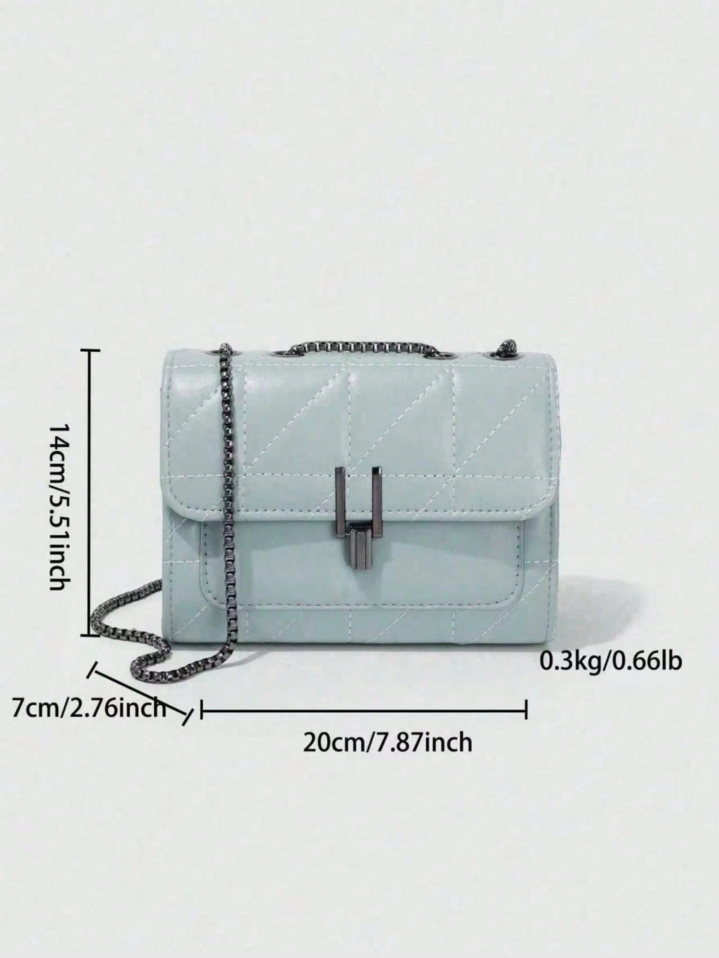 Dedoo Elegant Women's Chain Shoulder Bag, Rhombus PU Leather Crossbody Bag, Luxury Minimalist Handbag & Shoulder Bag, Zipper Closure, Plaid Pattern, Washable, Polyester Lining