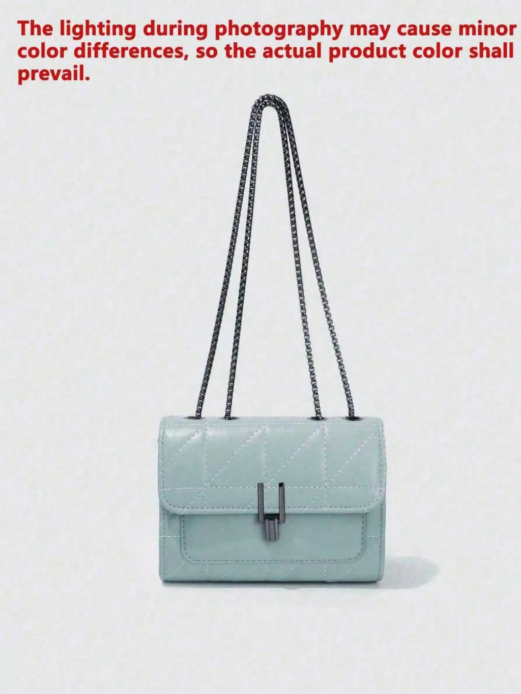 Dedoo Elegant Women's Chain Shoulder Bag, Rhombus PU Leather Crossbody Bag, Luxury Minimalist Handbag & Shoulder Bag, Zipper Closure, Plaid Pattern, Washable, Polyester Lining