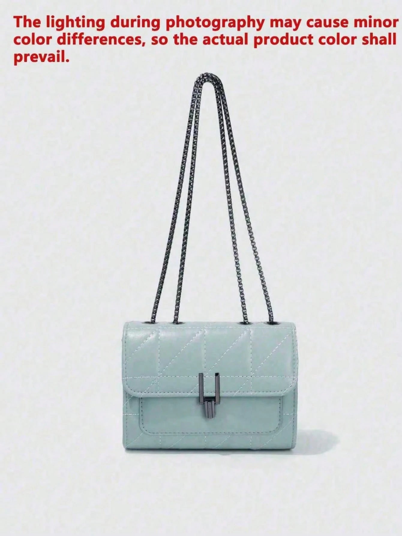 Dedoo Elegant Women's Chain Shoulder Bag, Rhombus PU Leather Crossbody Bag, Luxury Minimalist Handbag & Shoulder Bag, Zipper Closure, Plaid Pattern, Washable, Polyester Lining