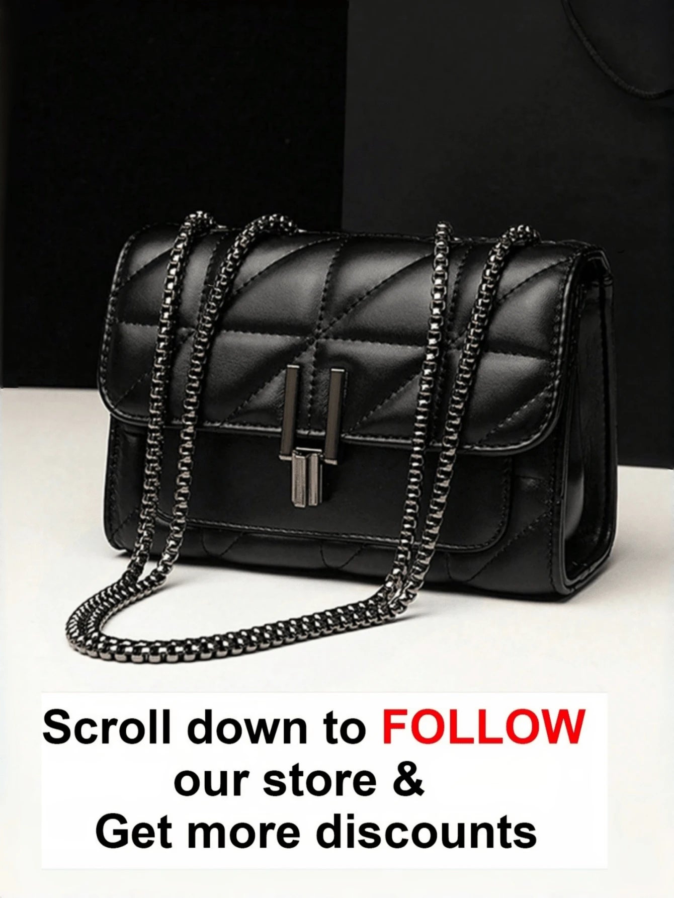 Dedoo 1pc Women's Elegant Shoulder Bag, With Chain Strap, Quilted PU Leather , Luxury Minimalist , Zipper Closure, Plaid Pattern, Washable , Retro Style